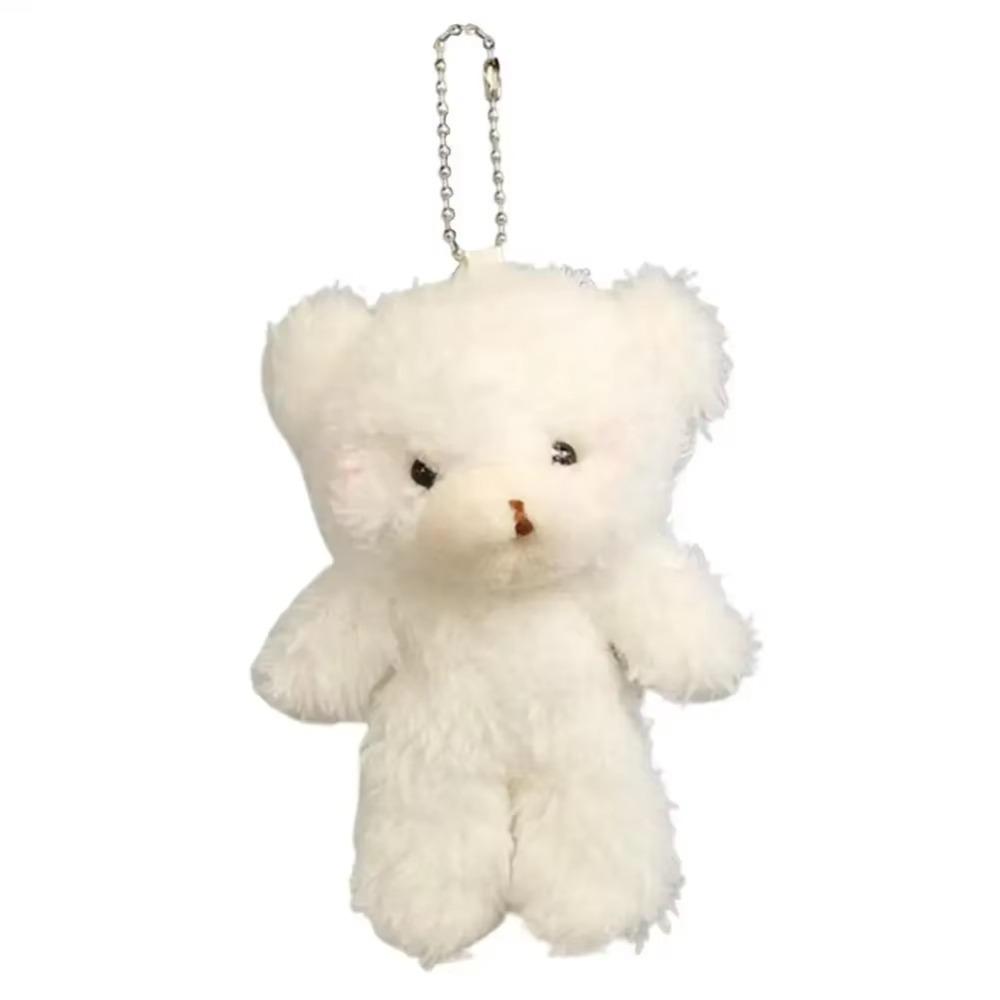 White Cute Blush Teddy Bear Keychain Bag Pendant Plush Pendant School Bear To Gift Season/Christmas/New Fashion Year Back