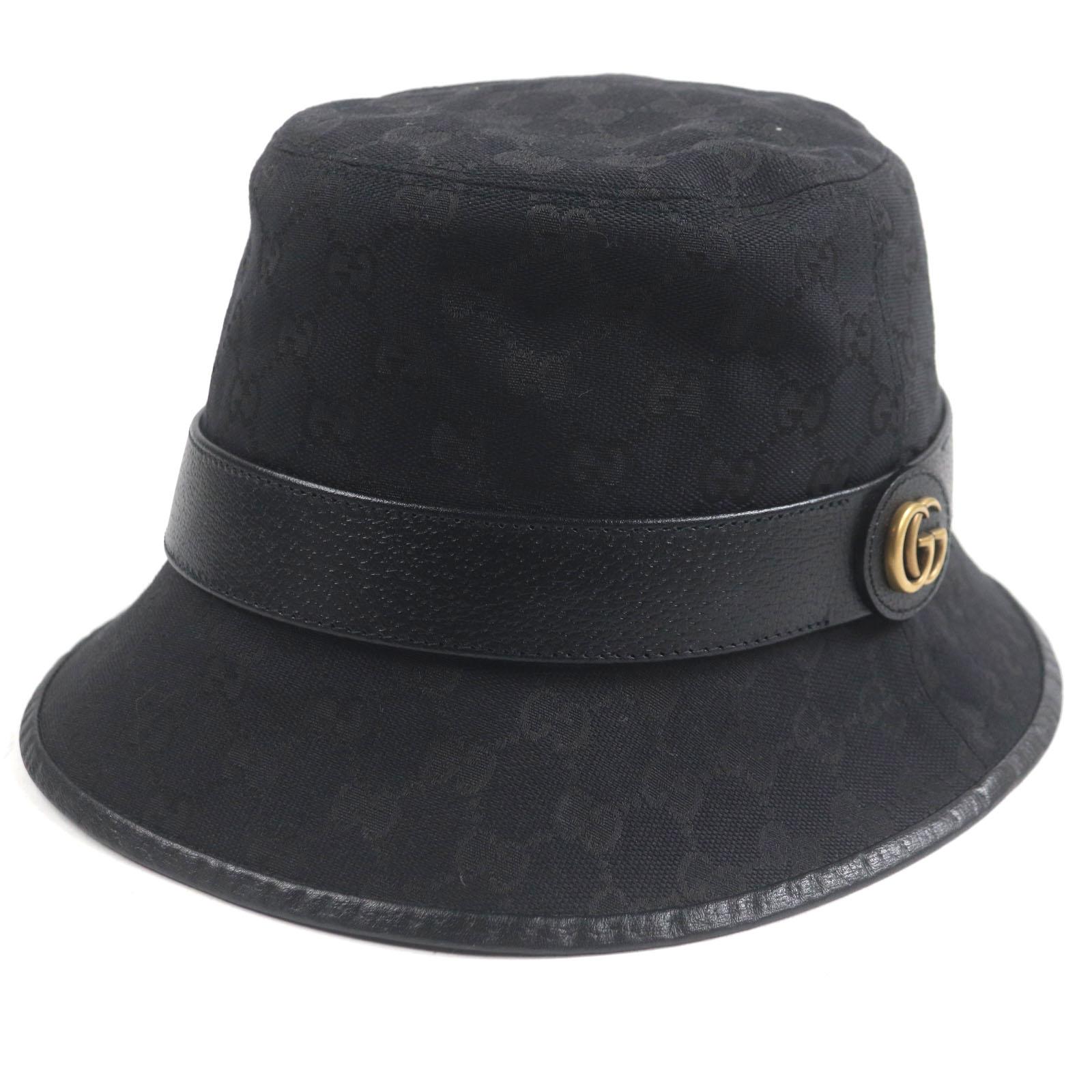 

Excellent GUCCI hat black polyester mens M 576587 Used
