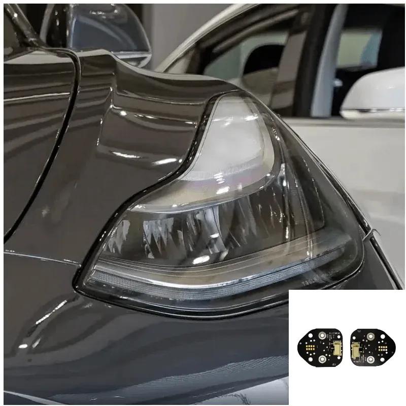 For 2018 TESLA Model 3 2017-2020 Lemon Yellow DRL Chip Board Angel Eyes Car Light Color Modification Car Headlights Ballast Chip