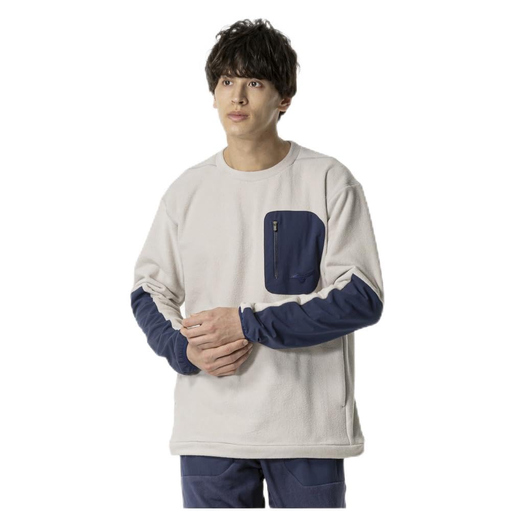 

Mizuno Proof Fleece Training Crew and Cloud Beige Men s Wear, Neck, Water-Repellent, Warm, 32MCB559,
