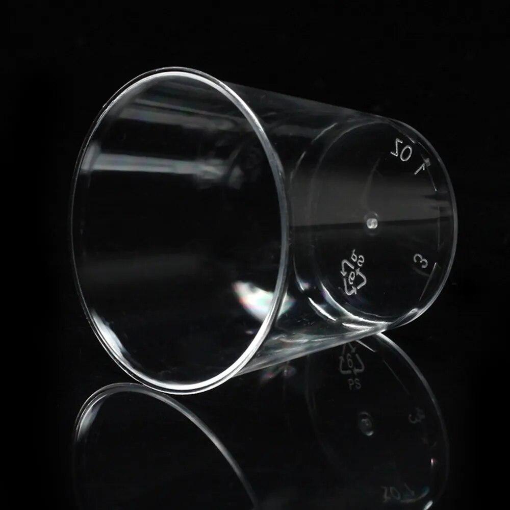 50pcs 1 Oz Clear Hard Plastic Disposable Cups Party Shot Glasses Jelly Mug One Time Use Tumblers Birthday Party Drinking