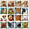 Dieren Serie Latch Hook Tapijt Kits Kussensloop 3D Segment Borduurwerk Kussen Canvas Borduurwerk Kussenhoes Doe-het-zelf Kussens Decoratie