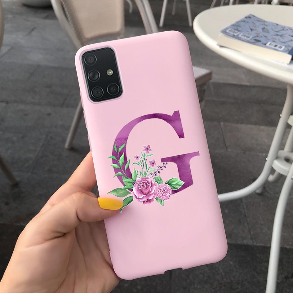 A51 Cute Letters Phone Case For Samsung Galaxy A51 Cover SM-A515F Slim Frosted Shield Matte Fundas For Samsung A51 A 51 5G Cases