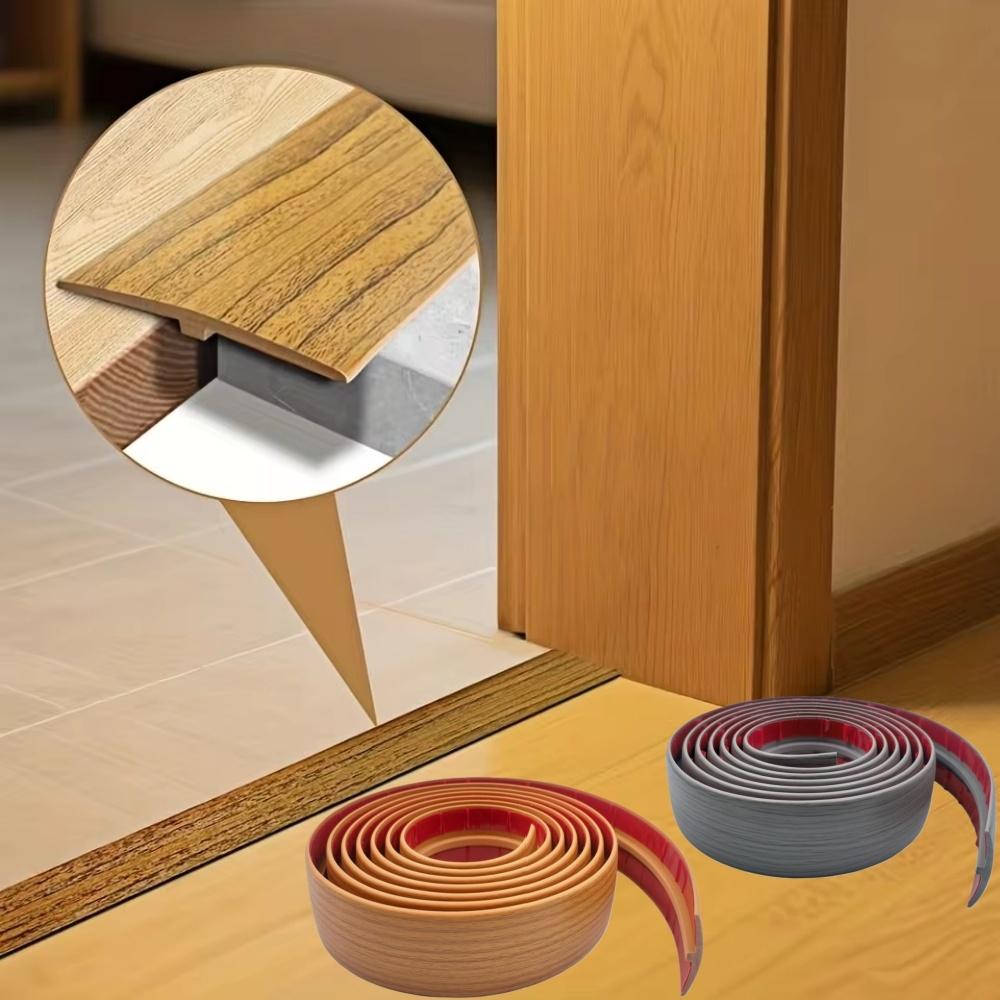 1pc 1m/2m/3meters Carpet To Tile Floor Transition Strip Self Adhesive T-Molding Threshold Cover Household Wood Grain