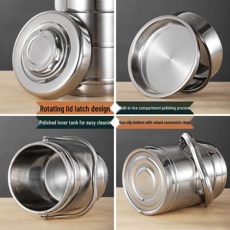 Double-Layer Stainless Steel Insulated Lunch Box - Large Capacity Bento Box for Adults