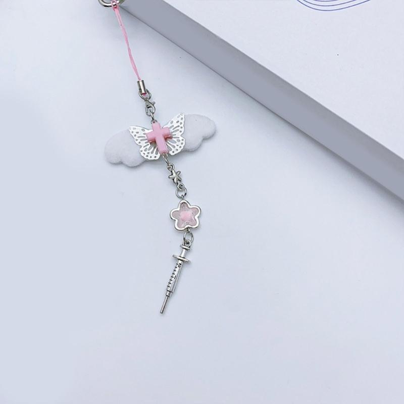 Y2k Style Phone Lanyard Strap Cute Bag Charm Phone Pendant Anti Lost Phone Chain Alloy Material Suitable for Phone Bag