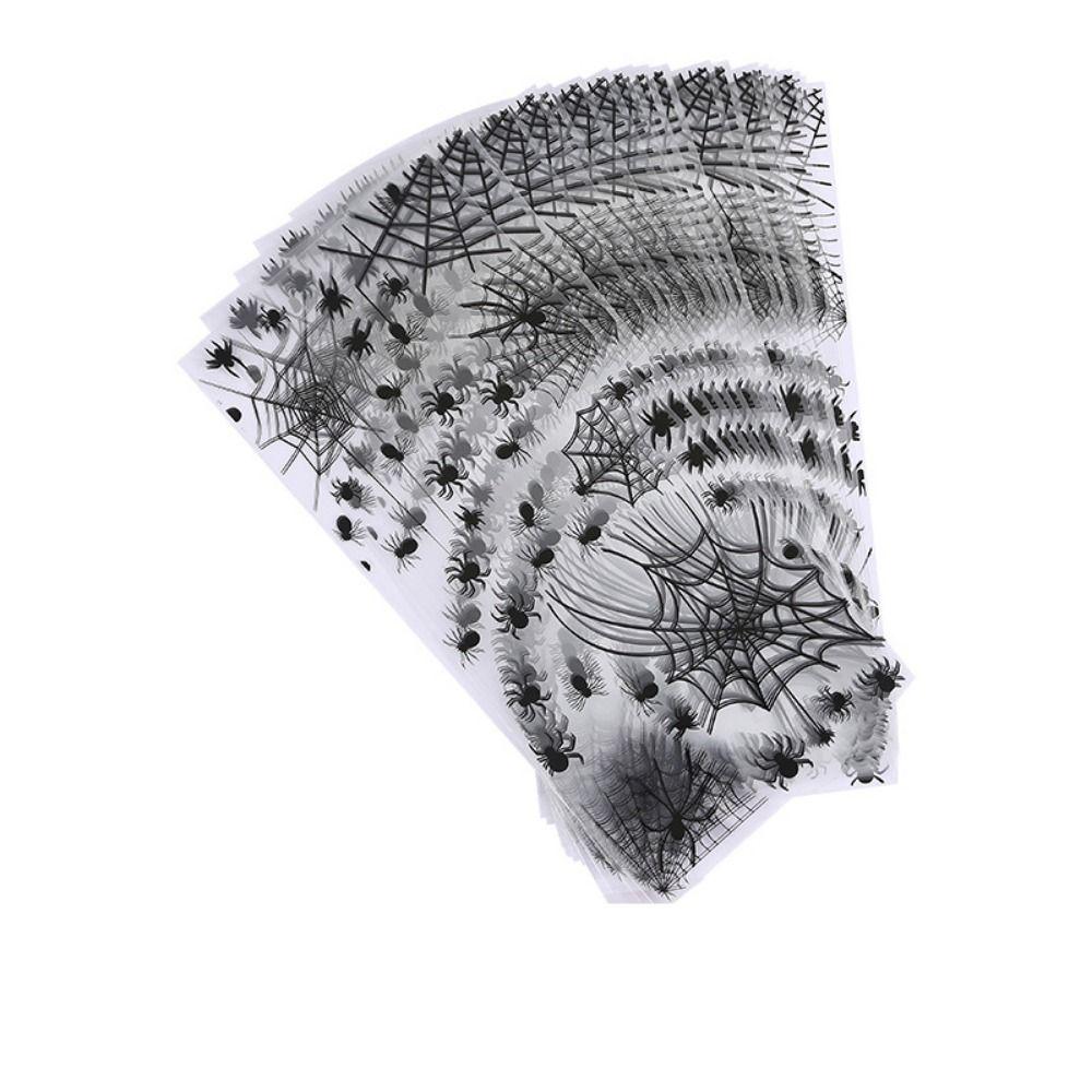 50pcs/pack Spider Printed Halloween Cellophane Treat Bag Trick or Treat Cookie Bags  Halloween Decor