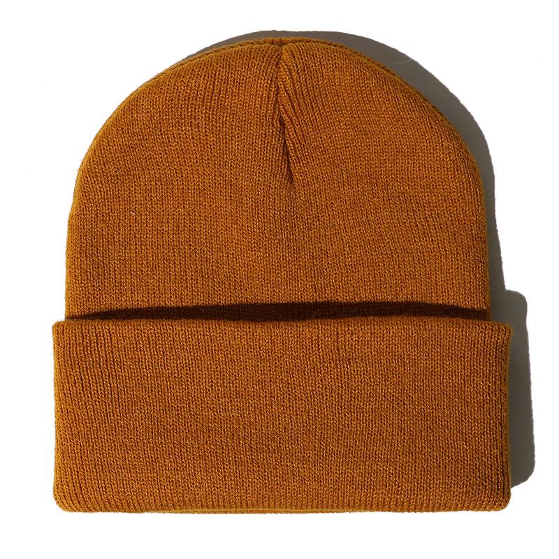 Unisex Fluorescent Acrylic Beanie – European and American Candy Color Knit Hat for Autumn and Winter