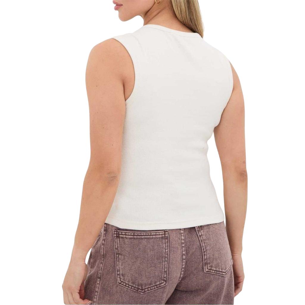 I Saw It First Womens/Ladies Ribbed Button-Down Sleeveless Top