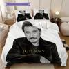 Johnny Hallyday Retro Poster bedding, duvet cover, pillowcase, home decoration, birthday gift (1 * duvet cover+2 * pillowcase, coreless)