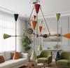Mid Century Modern Sputnik Chandelier 9 Arm Multicolor Brass Ceiling Light Italian Style Dining Room Lamp