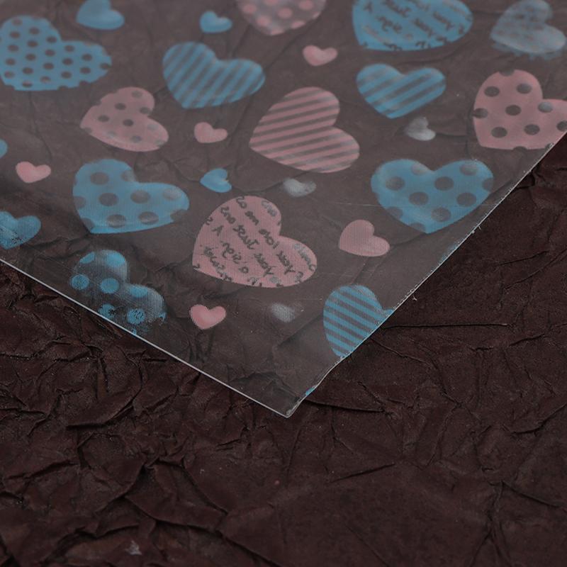 100Pcs Transparent Heart Bags Candy Cookie Self Adhesive Pouch Storage Package