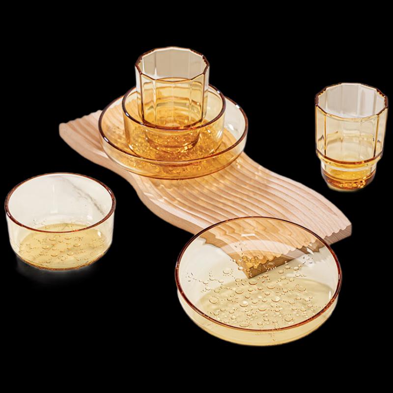 Gao Taibai Yingxue Amber Glass 6-Piece Tableware Set
