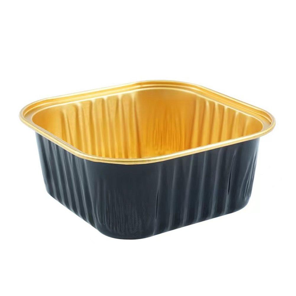 25Pcs 150ml Square Mini Cake Pans with Lids & Spoons Disposable Cupcake Cups Mini Bread Containers for Wedding Birthday Party