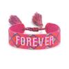 Handmade European Style Embroidered Love Bracelet with Tassels for Girls
