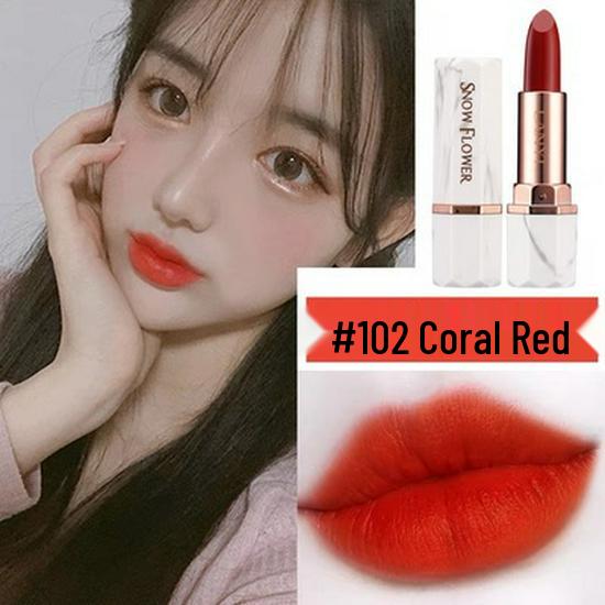LANYI Dusky Rose & Auntie Red Matte Long-lasting Lipstick - Moisturizing, Waterproof, Cherry Red Aura Whitening.