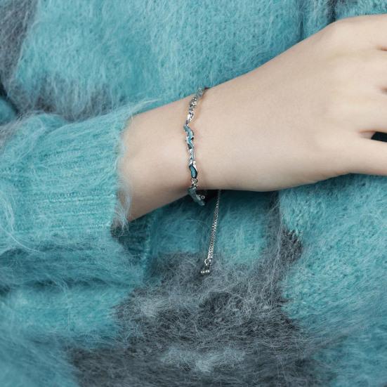 Rosa Zirkon Kirschblüten-Schleifenarmband Elegante Strass-Blumenkette Leichtes Romantisches Design Geschenk für Frauen Zarter Alltags Schmuck