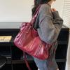 Vintage Handbag Solid Color Shoulder Bag Women's Large Capacity Commuter Tote Bag