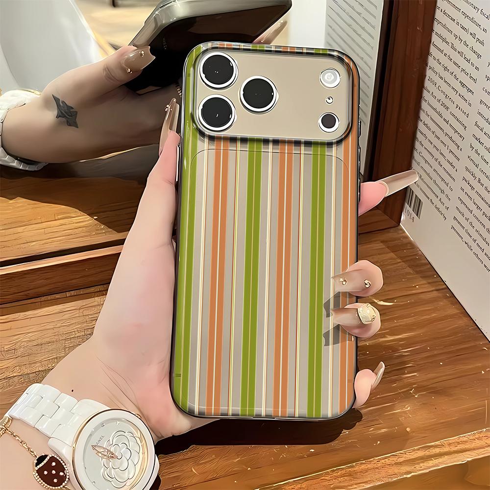 American Retro Color Strips Phone Case For Iphone 17 Air 16 15 14 Pro 13 12 11 Pro Max 16 Plus Shockproof Silicone Cover