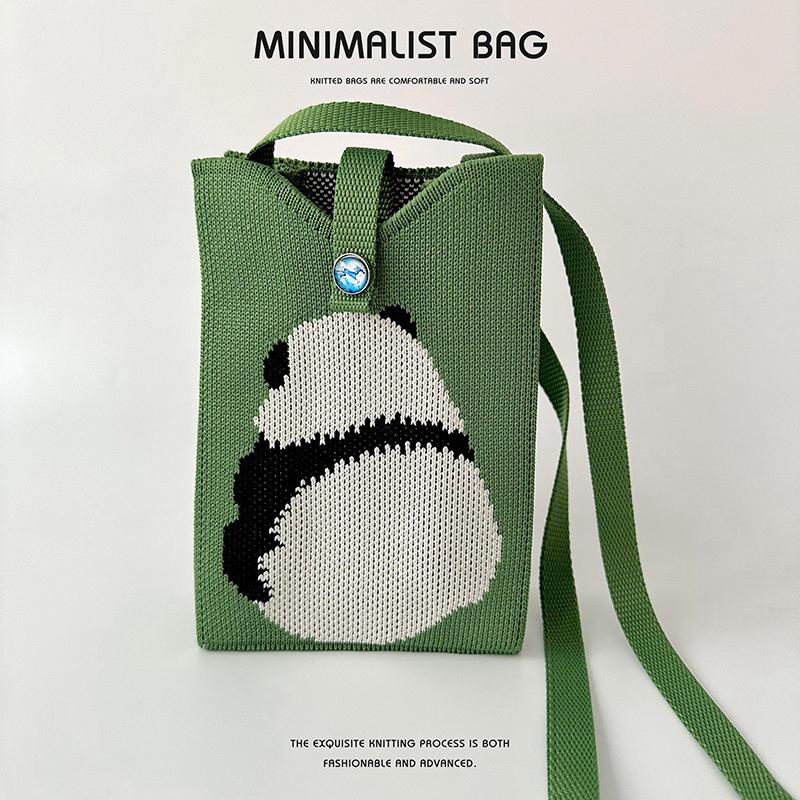 Mini Handy-Tasche Gestrickte Schulter-Umhängetaschen Tragbare Kleine Gewebte Geldbörse Vielseitige Handtasche für Frauen