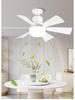 Six-Leaf Flower Pattern Ceiling Fan Light with Removable Blades, E27 Base, Ideal for Bedroom & Living Room.