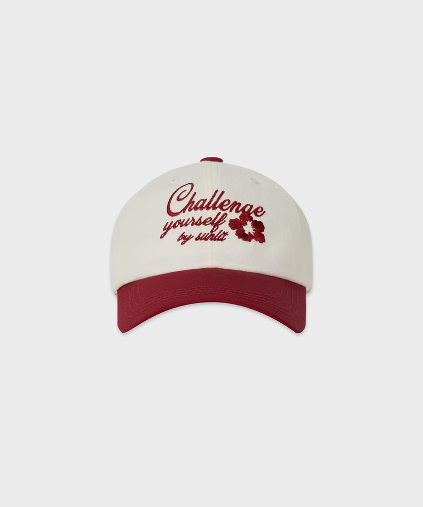 Sseonlis Challenge Logo Ball Cap (White/Red)