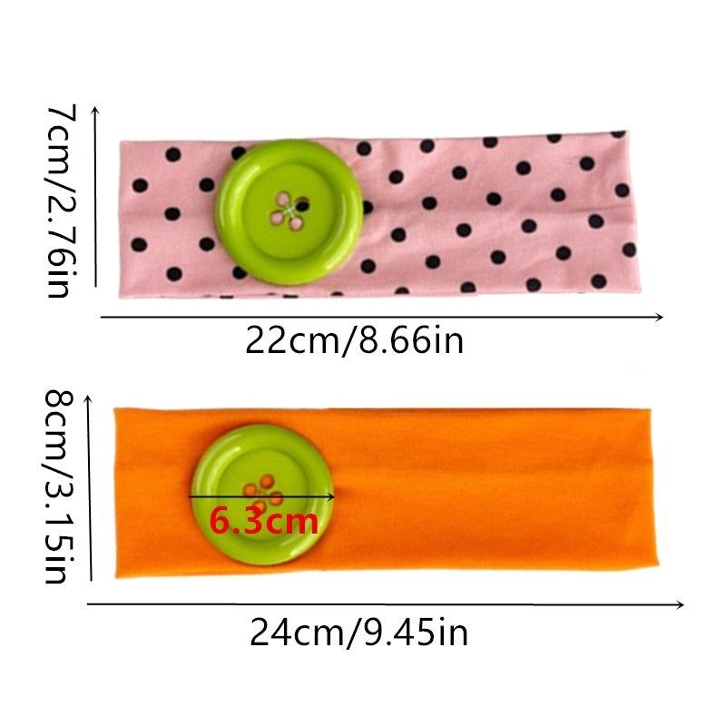 Summer Dopamine Large Button Wave Dot Headband Fashionable Ins Style Elastic Headband Colorful Hair Accessories For Women Girls