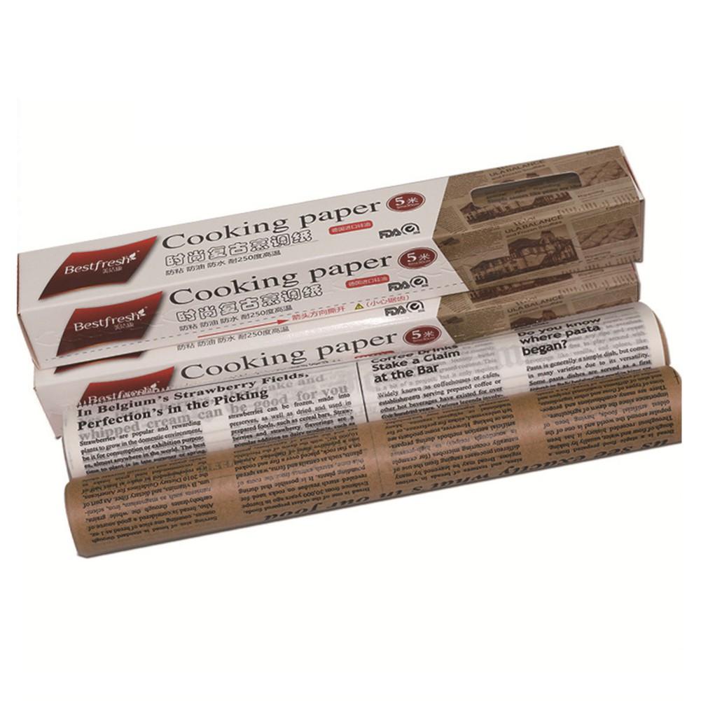 30x500cm Non Stick Oven Baking Paper Cookie Sandwich Burger Fries Wrapper Home Kitchen Food-grade English Newspaper Baking Paper