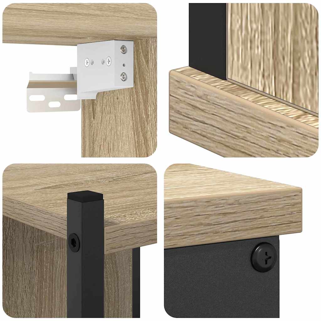 Bathroom Furniture Set with Shelf 4 Pcs Sonoma Oak Wood Material