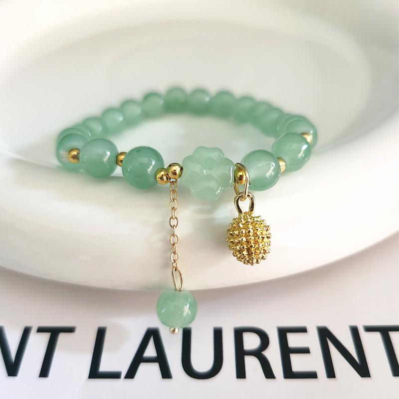 New Women's Mori Style Butterfly Glass Bracelet with Colorful Crackle Beads