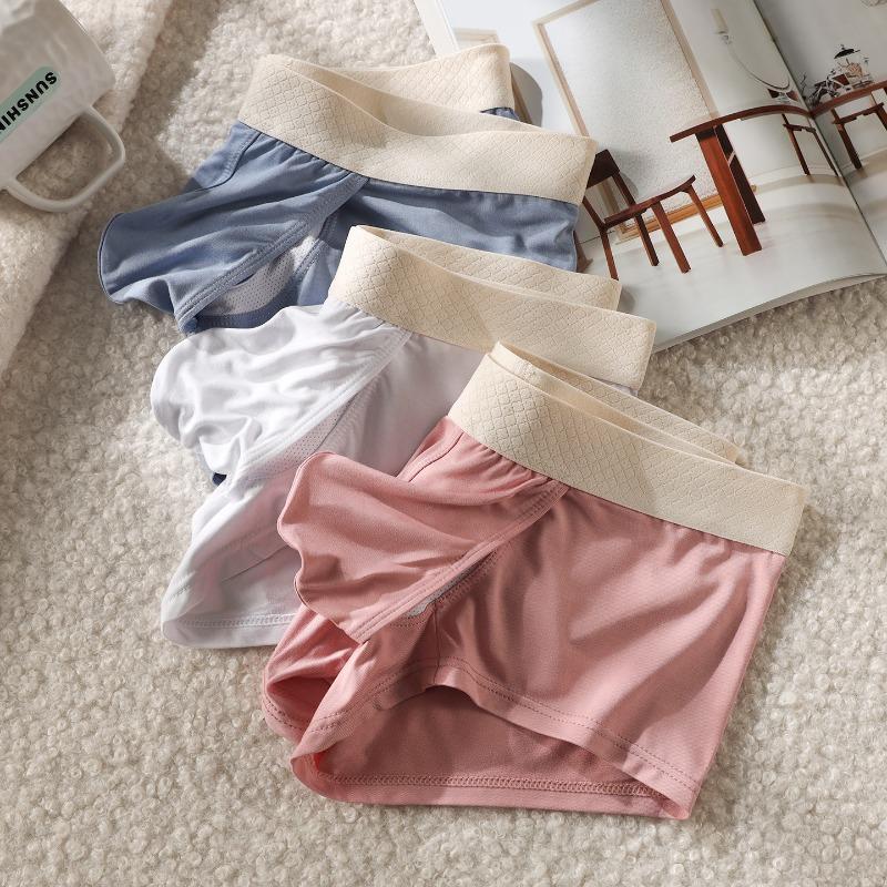 Sexy Men'S Boxers Bullet Separation Pouch Underwear Thin Breathable Open Side Panties High Elastic Summer Bikini Slip Homme