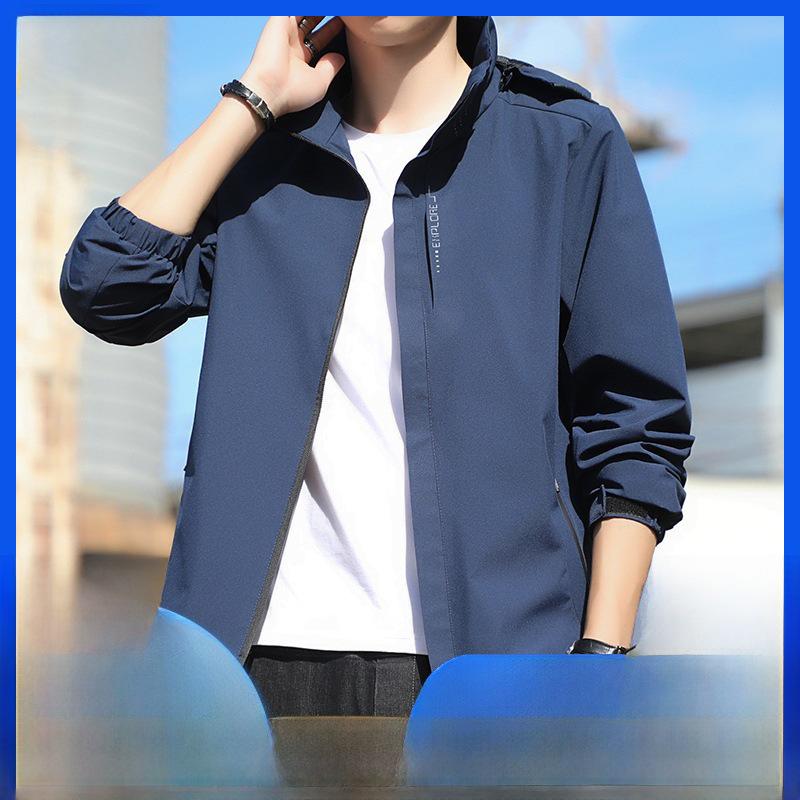 Unisex Waterproof Windbreaker: Spring/Autumn Lightweight Hooded Jacket for Outdoor Activities.