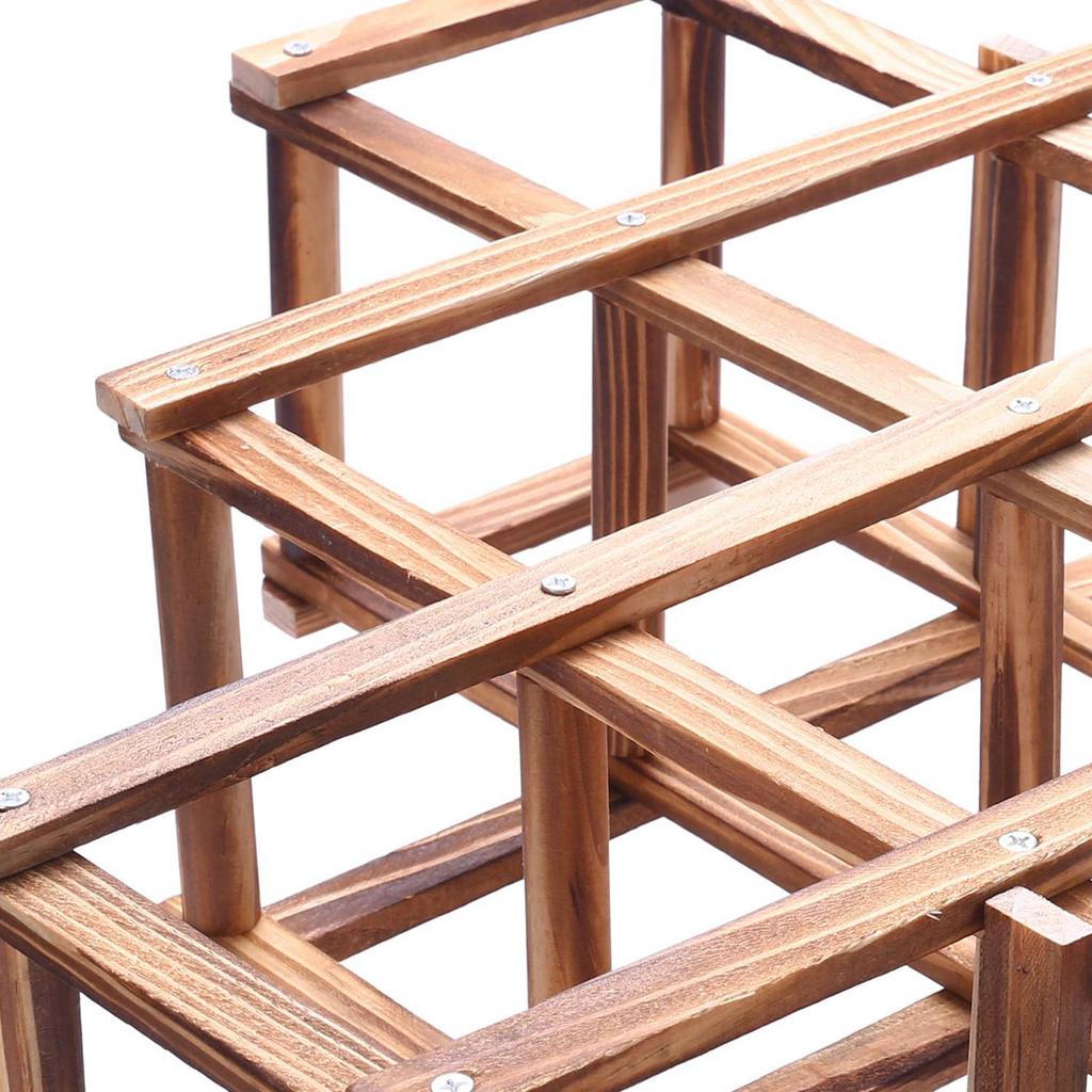 VOFUN-2X Wooden Red Wine Rack 10 Bottle Holder Mount Bar Display Shelf Folding Wood Wine Rack Alcohol Neer Care Drink Bottle
