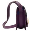 Burberry Purple Check Saddle Crossbody Bag, Luxury Gold-Tone Turn-Lock Hardware Adjustable Strap Shoulder Handbag for Women, Daily Commut 80950611