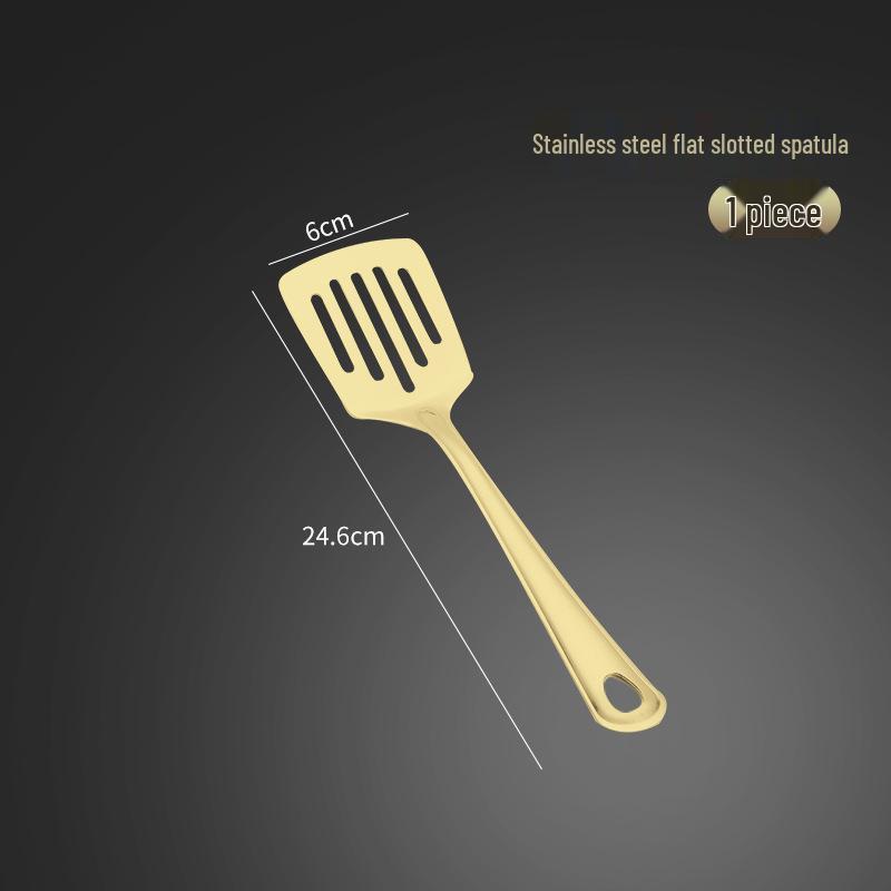 Stainless Steel Kitchen Utensil Set: Serving Spoon, Ladle, Flat Spatula, Slotted Spatula, Small Ladle