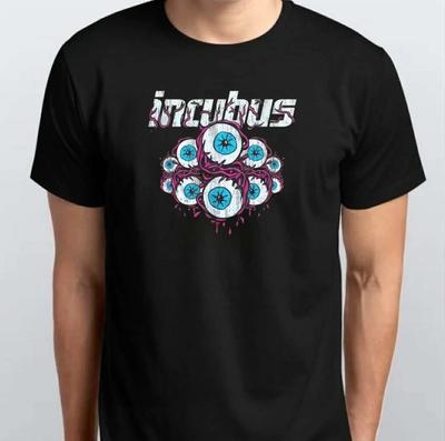 Incubus Eyeballs Alt Rock Graphic Unisex 100% Cotton T-shirt Mens Tees Top S M L XL XXL 3 4 XL Black