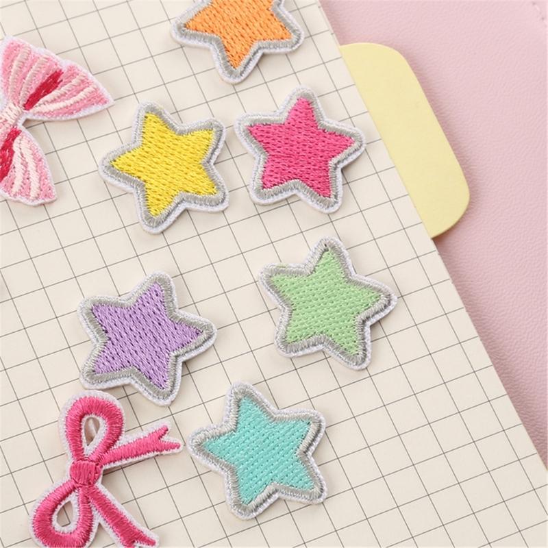 11 Pcs Star Iron On Patches Applique Patches Bowknot Repair Patches Bows Embroidery Patches for Bag Clothes Decoration