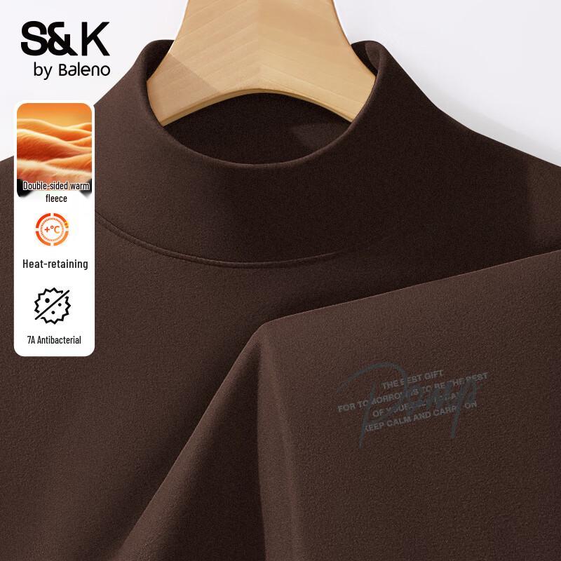 Baleno Men s S&K Double-Sided Warm Fleece Stand-Up Collar Long Sleeve T-Shirt 3XL