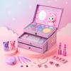 Set of Cosmetics For Nail Makeup Cosmetic Bag Case Drawers Children