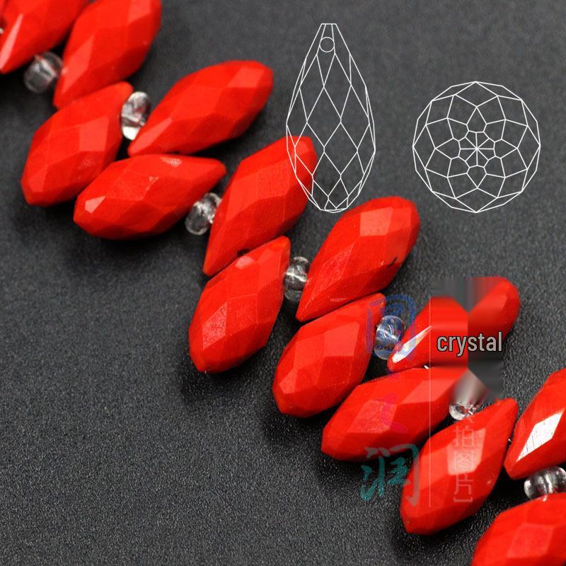 Crystal Glass Teardrop Beads 6x12MM Horizontal Hole for Handmade Jewelry DIY.