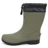 Mozu Men's Mid-Length Rain Boots, TPE Material, Paracord Closure, Non-Slip Sole, Urethane Liner, Khaki, Size M