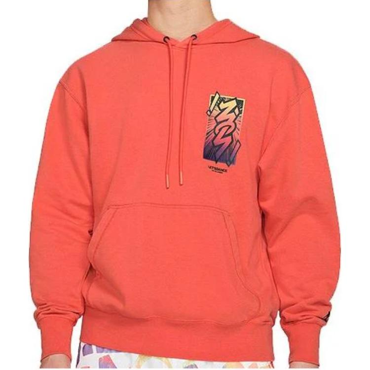 Jordan Zion Sweatshirts Men's Orange Red Hooded Moderate Regular DH0599-635