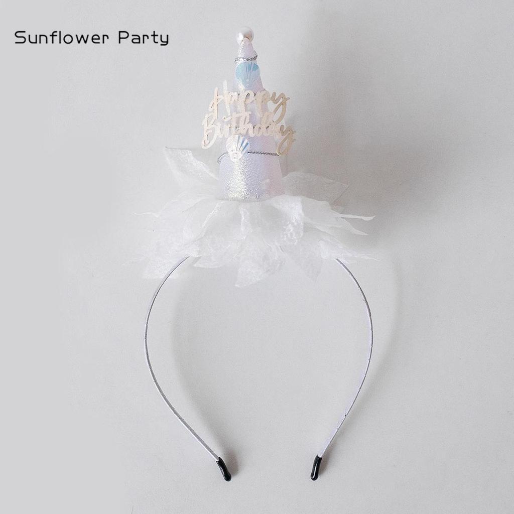 Princess Party Birthday Hat Feather Bow Hair Clip for Women - Photo Prop Headwear