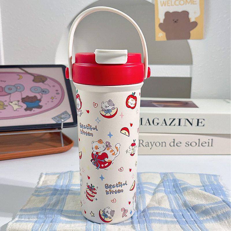Large-Capacity Thermos Cup for Women, Good-Looking Ice Cup, Portable Car Coffee Cup, Outdoor Sports Water Bottle, Tea Cup