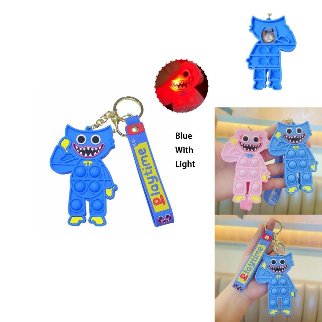 Led Poppy Playtime Huggy Wuggy Toy Keychain Fun And Safe Stress Relief Pendant With Light