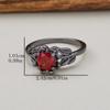 Gothic Fashion Red Color Set Zirconia Flower Women's Ring for Women Vintage Holiday Party Jewelry Accessory Gift