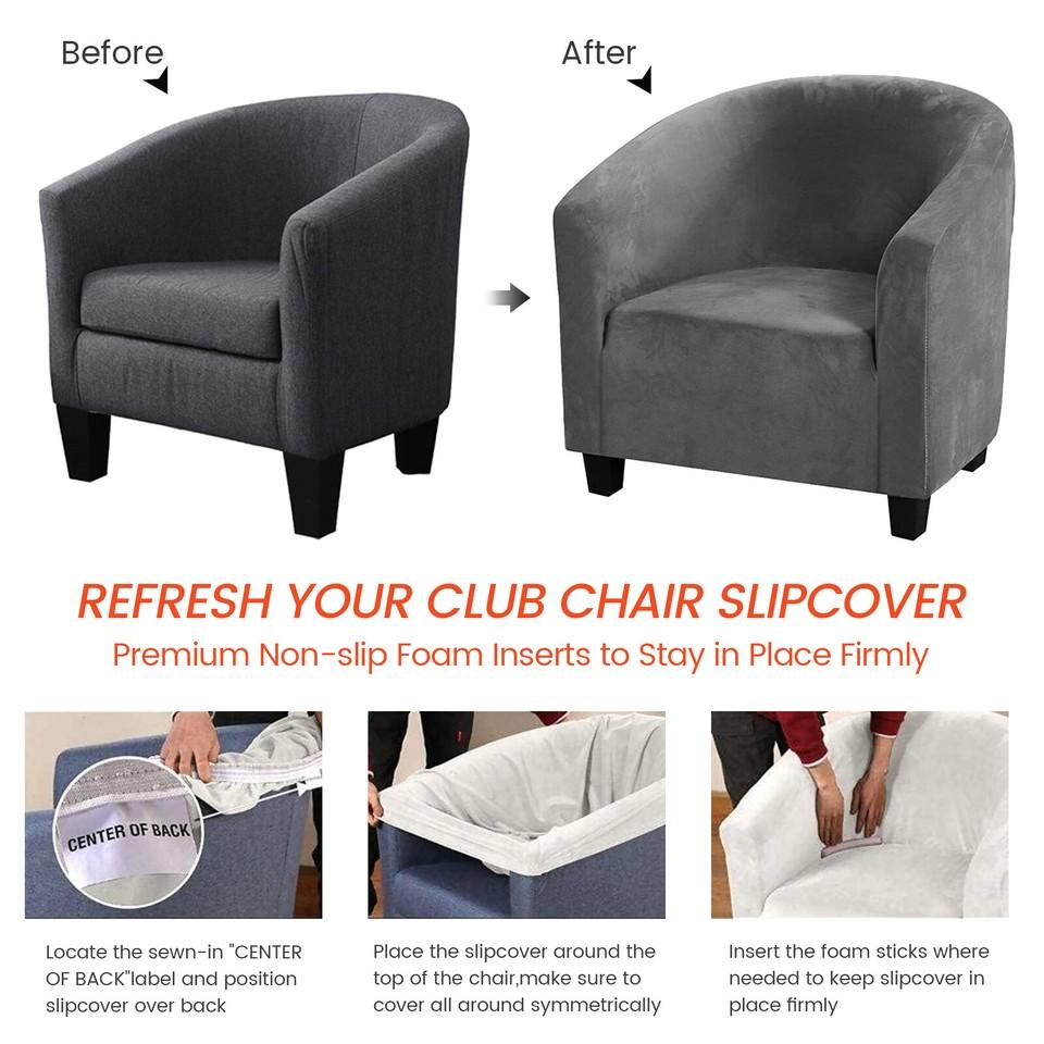 Club Chair Cover Stretch Armchair Slipcover Bar Living Room Tub Protector Cover