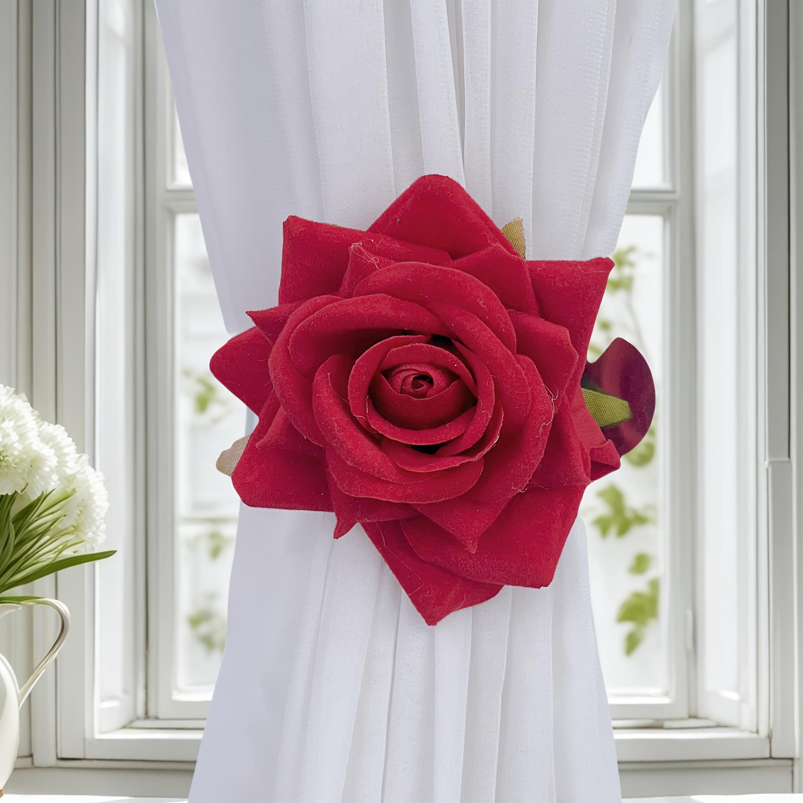 

1PC Garden Simple Rose Clip Curtain Strap Fresh Classic Curtain Strap Door Curtain Buckle красный