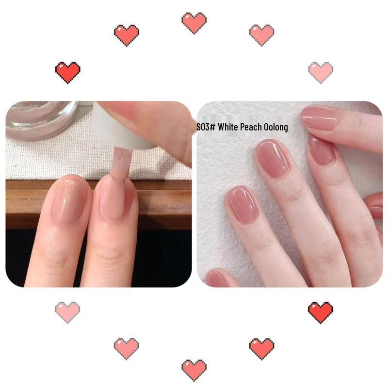 Abziehbarer Feinglitzer Nude Nagellack Set - Geruchlos, Kein Brennen, Kristallklar für Studenten