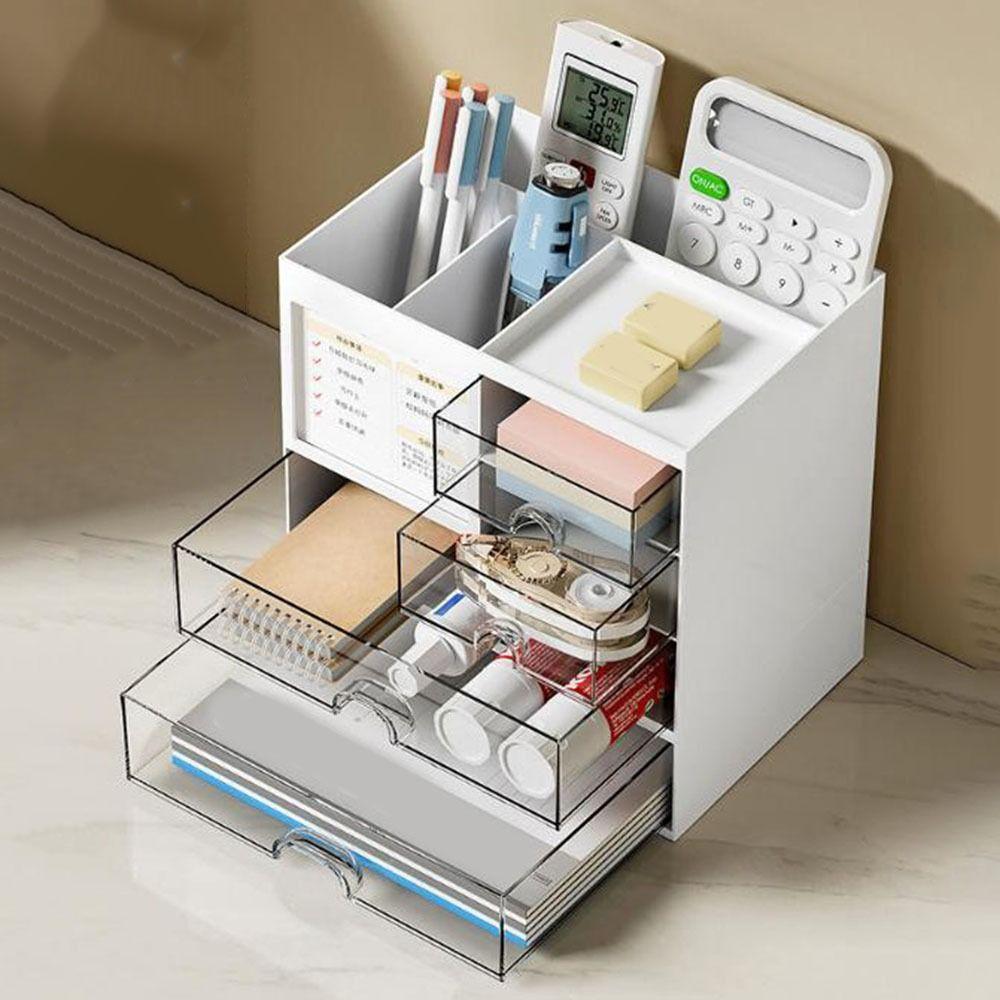 Reasonable Partition Drawer Storage Box Plastic Pen Holder Multipurpose Desk Organizer  School
